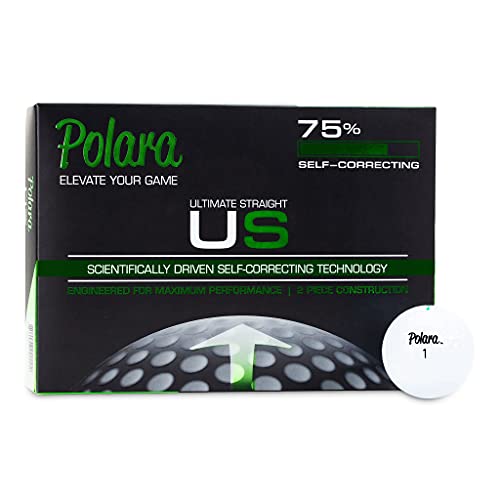 Polara Golf Polara Ultimate Straight Golf Balls - Hook & Slice Correction for Handicaps 12+ | 1 Dozen 2pc Design for Recreational Golfers