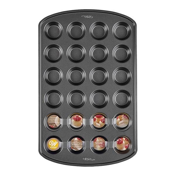 Wilton Wilton Perfect Results 24-Cup Non-Stick Mini Muffin Tin - Premium Steel Bakeware for Perfect Muffins