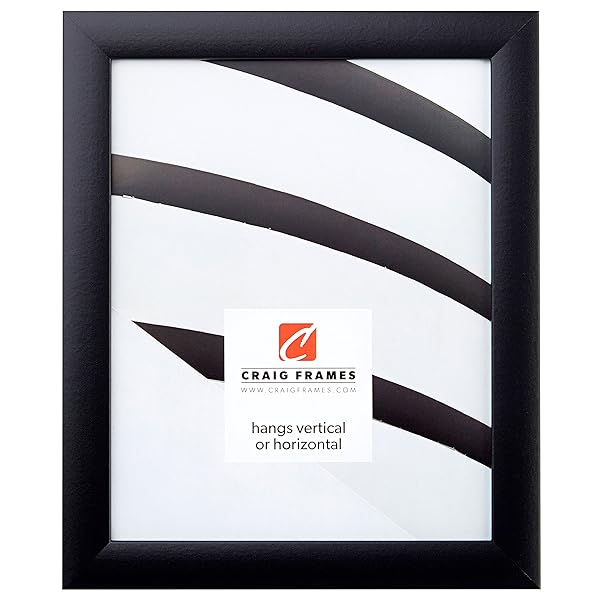 Craig Frames Craig Frames 9 by 16 Inch Black Picture Frame with Smooth Wrap Finish and 1 Inch Wide Design