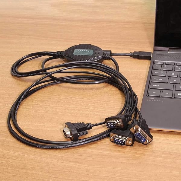 Gearmo Gearmo 4 Port USB to Serial RS232 Adapter with FTDI Chipset for Windows Linux and Mac ESD Surge Protection - View 4 of 8