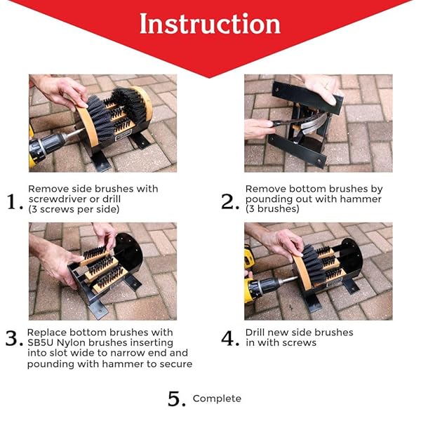 Scrusher Scrusher Deluxe Boot Cleaner Replacement Brush Set Five Piece Boot Brush Kit for Effective Cleaning and Maintenance - View 3 of 6