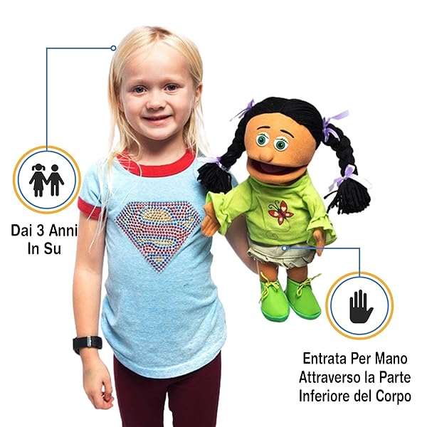 Silly Puppets 14 Inch Jasmine Hispanic Girl Hand Puppet for Kids Interactive Play and Learning - View 3 of 6