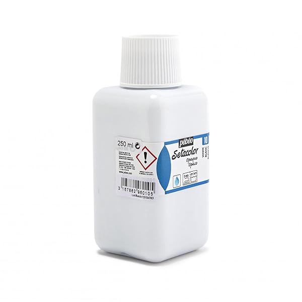 PEBEO Pebeo Setacolor Opaque Fabric Paint - 250ml White, Ideal for Crafting & DIY Projects - View 6 of 6