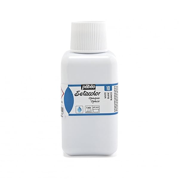 PEBEO Pebeo Setacolor Opaque Fabric Paint - 250ml White, Ideal for Crafting & DIY Projects - View 3 of 6