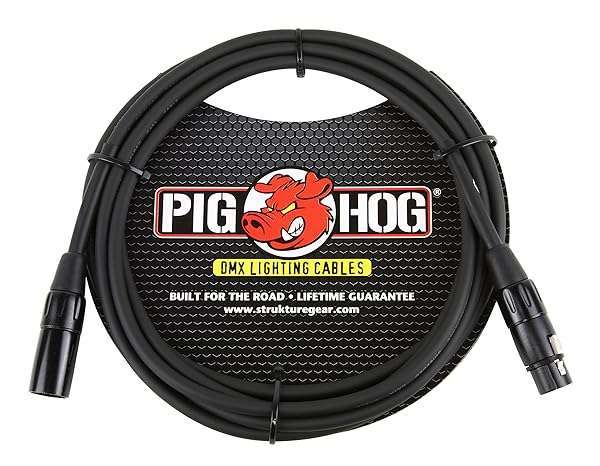 Pig Hog Pig Hog PHDMX10 10ft DMX Lighting Cable - Durable 3 Pin Connector for Professional Use