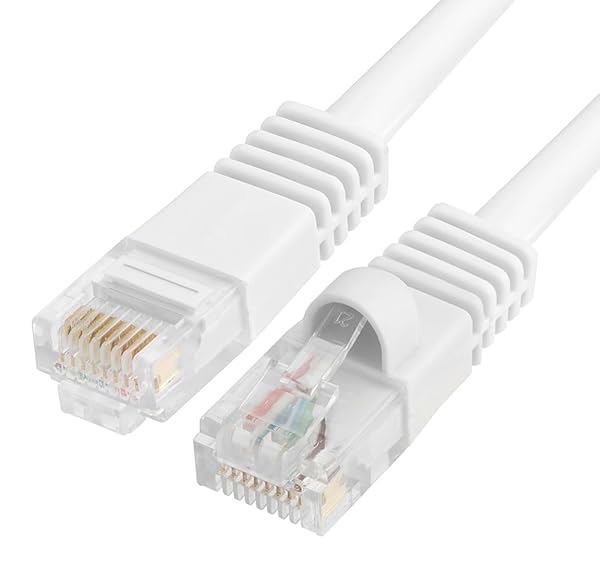 Cmple 5ft Cat5e Ethernet Cable - 350MHz UTP, 1Gbps LAN, RJ45 for PC, Laptop, Modem, Router & Gaming Console - White