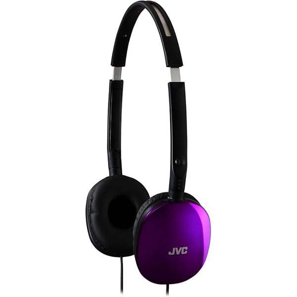 JVC JVC HAS160V Violet Flat Foldable On-Ear Headphones - Colorful, Compact & Gold-Plated Plug