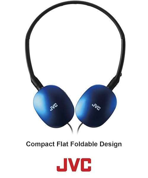 JVC JVC HAS160A Colorful Flat Foldable On-Ear Headphones with Gold-Plated Slim Plug - Perfect for Music Lovers! - View 3 of 7