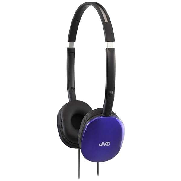 JVC JVC HAS160A Colorful Flat Foldable On-Ear Headphones with Gold-Plated Slim Plug - Perfect for Music Lovers!