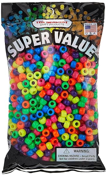 The Beadery Buy The Beadery 750V-077 Pony Beads 6x9mm - 900 Pack for Crafting & DIY Projects