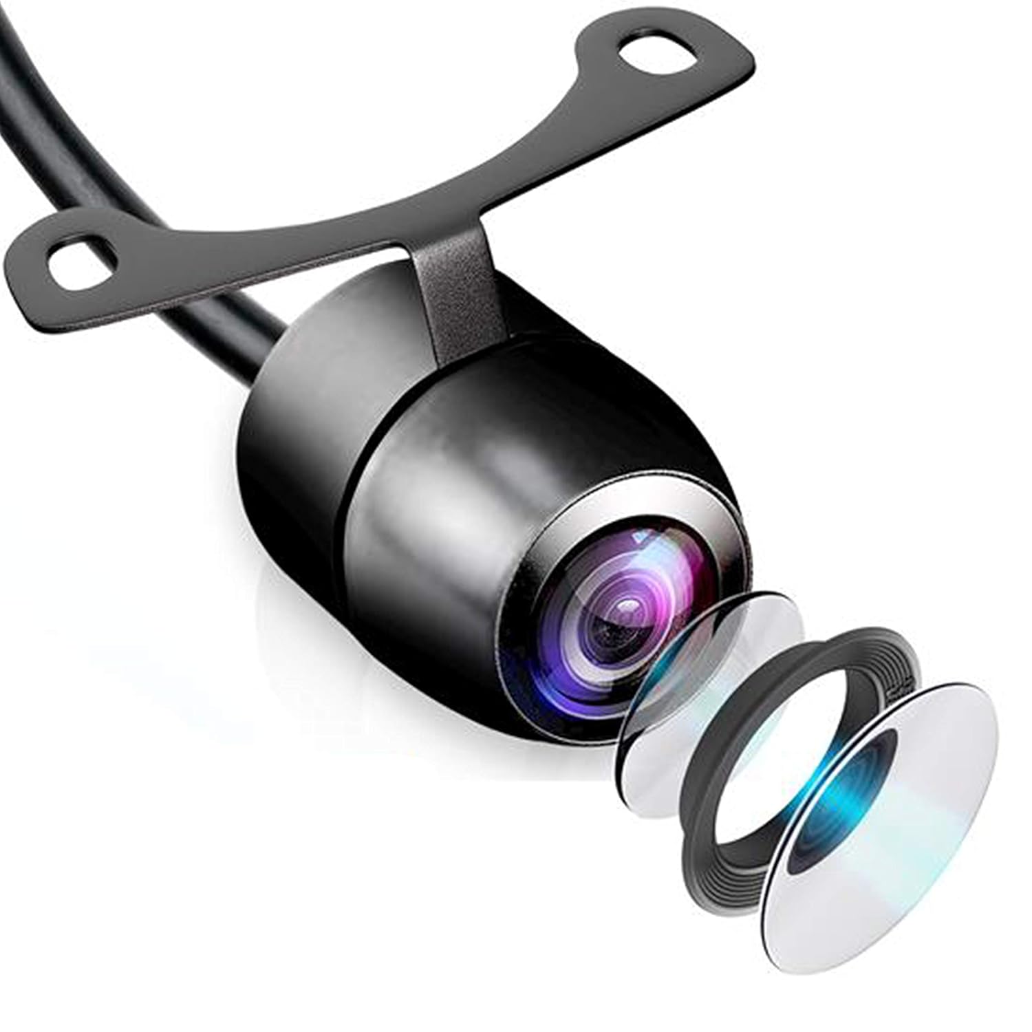 Pyle Universal Mount Front Rear Camera Waterproof Night Vision Backup Assist Cam 420 TVL RCA Output PLCM38FRV Black