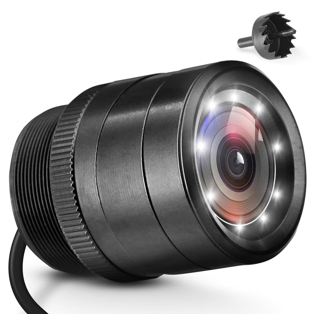 Pyle Universal Mount Front Rear Camera Marine Grade Waterproof Backup Parking Assist Night Vision LED 420 TVL Resolution RCA Output