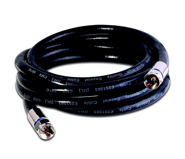 Vanco Vanco 200-007-12 RG6 Quad Digital Coaxial Cable - 12 ft High-Quality Connection for TV & Internet