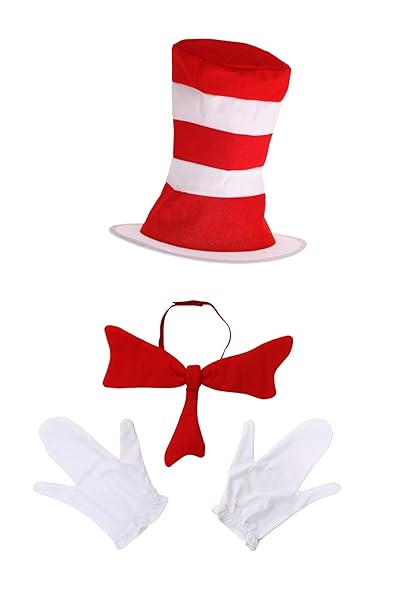 elope Elope Dr Seuss Cat in The Hat Costume Accessory Kit for Kids Standard Black White - View 3 of 3