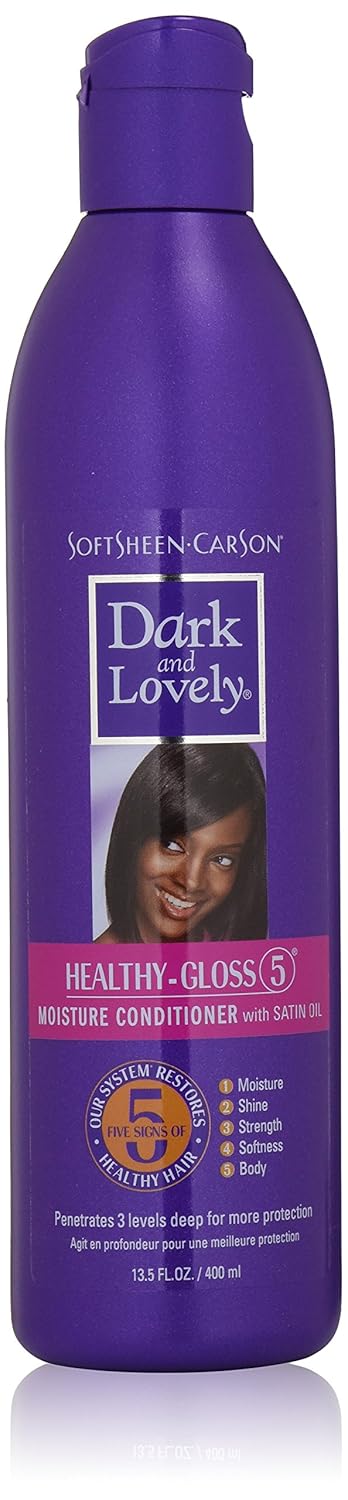 SoftSheen SoftSheen Carson Dark and Lovely Healthy Gloss 5 Moisture Conditioner with Satin Oil 13.5 fl oz for Shiny and Hydrated Hair