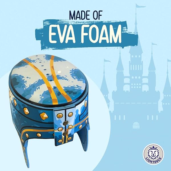 Liontouch Liontouch Noble Knight Helmet Blue Foam Medieval Toy for Kids Dress Up Battle Armor with Golden Lion Theme - View 3 of 6