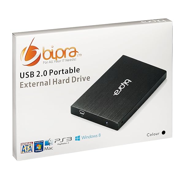 BIPRA BIPRA 2.5 Inch Portable USB 2.0 External Hard Drive - 250GB Blue, FAT32 - Fast Storage Solution - View 9 of 9