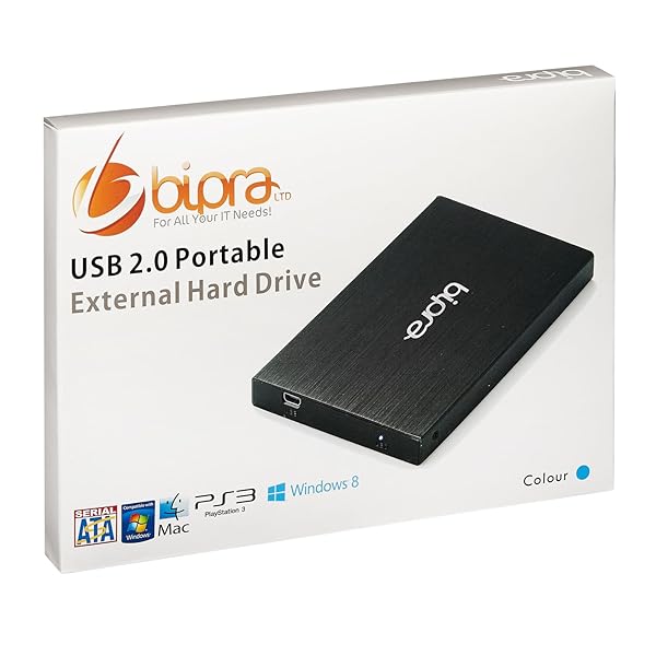 BIPRA " BIPRA 2.5" Portable USB 2.0 External Hard Drive - 160GB FAT32 - Blue | Fast Shipping!" - View 9 of 9