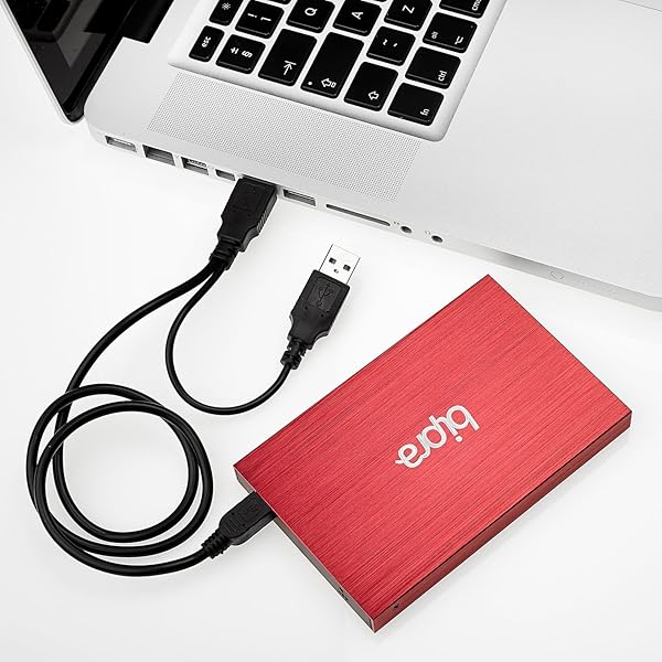 BIPRA BIPRA 160GB Portable 2.5 Inch External Hard Drive - USB 2.0 - Red - NTFS Format - View 6 of 7