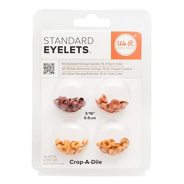 We R Eyelets Standard 60 Pack Orange for Crafting and Scrapbooking