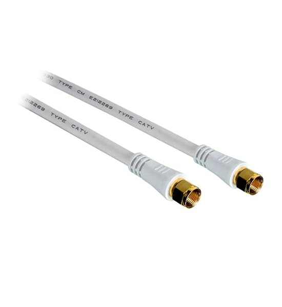 Vanco FFRG6U12WX 12ft RG6 Coaxial Cable - F Type Plug to F Type Plug (White) for Optimal Signal Quality