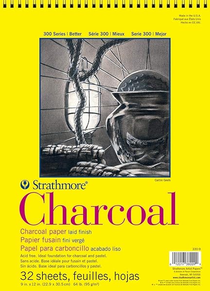 Strathmore Strathmore 300 Series Charcoal Paper Pad 9x12 - 32 Sheets for Artists & Students | Ideal for Charcoal & Pastel