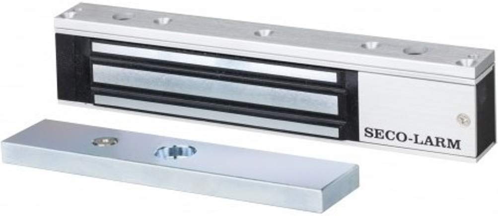 Seco-Larm E-941SA-300RQ Indoor Maglock 300lb Holding Force Stainless Steel No Residual Magnetism MOV Surge Protection 12/24 VDC Operation
