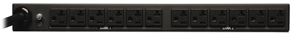 TRIPP LITE Tripp Lite 30A Metered PDU with 12 Outlets, 120V, 15 ft Cord - 1U Rack-Mount Power Solution - View 3 of 6