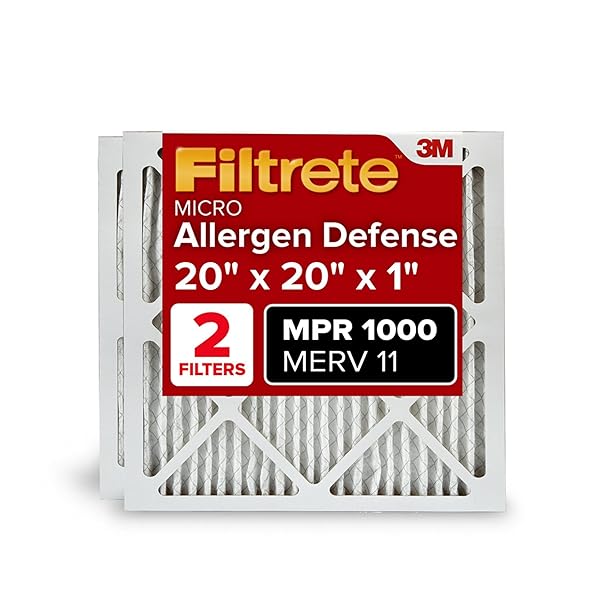Filtrete Filtrete 20x20x1 MERV 11 Air Filter - Micro Allergen Defense, 2 Pack, 3-Month Pleated Electrostatic Cleaning
