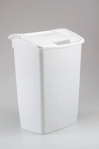 Rubbermaid Rubbermaid 11.25 Gallon White Dual-Action Swing Lid Trash Can for Home, Kitchen & Bathroom - View 4 of 7