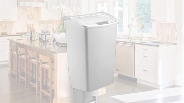 Rubbermaid Rubbermaid 11.25 Gallon White Dual-Action Swing Lid Trash Can for Home, Kitchen & Bathroom - View 6 of 7