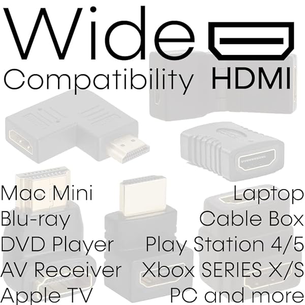Cmple Cmple HDMI Right Angle Adapter - 90 Degree Male to Female Converter for 4K 3D HDMI Extending - View 4 of 4