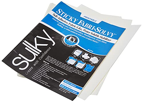 Sulky "Buy Sulky Sticky Fabri-Solvy Stabilizer 12/Pkg - 8.5"x11" for Easy Sewing & Crafting"