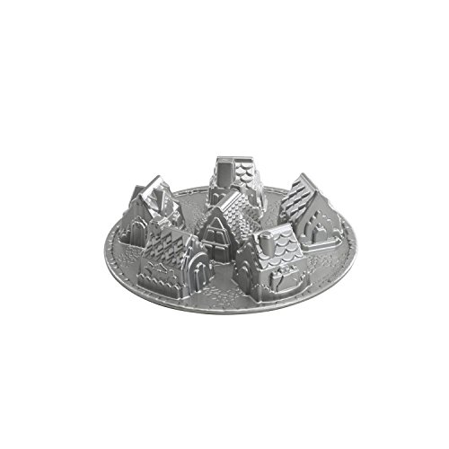Nordic Ware Nordic Ware Cozy Village Gingerbread House Mold - 6 Cup Silver Bakeware for Festive Treats