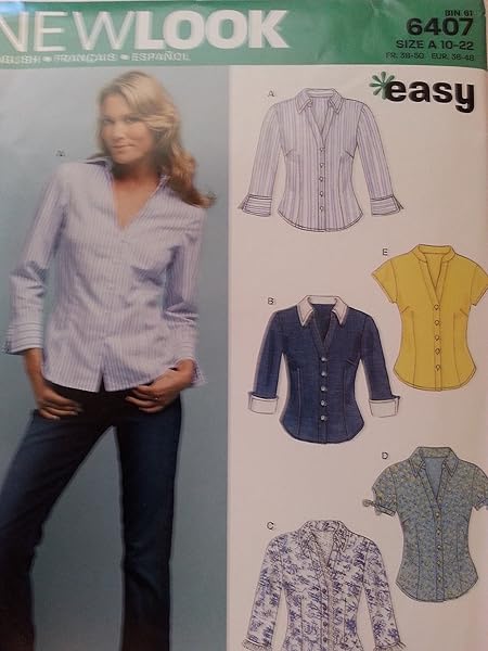 New Look New Look 6407 Sewing Pattern for Misses Tops | Sizes A (10-22) - Easy DIY Fashion