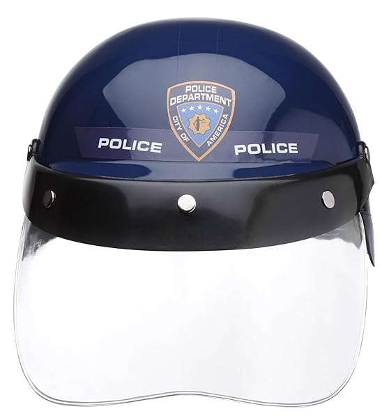Dress Up America Dress Up America Police Helmet with Visor Kids Costume Hat Cop Accessory for Dress Up Play - View 3 of 5