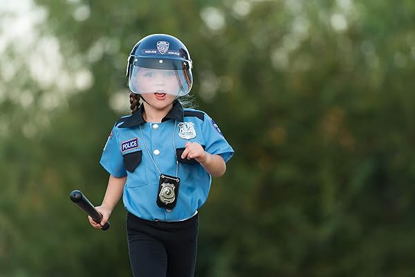 Dress Up America Dress Up America Police Helmet with Visor Kids Costume Hat Cop Accessory for Dress Up Play - View 4 of 5