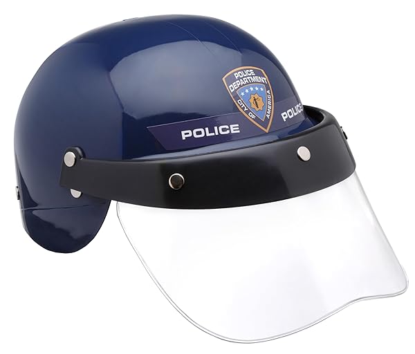 Dress Up America Police Helmet with Visor Kids Costume Hat Cop Accessory for Dress Up Play