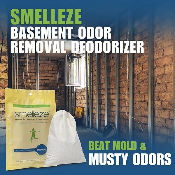 SMELLEZE SMELLEZE Reusable Basement Odor Removal Deodorizer Pouch Eliminates Unpleasant Smells in 150 Sq Ft Without Fragrance - View 2 of 6