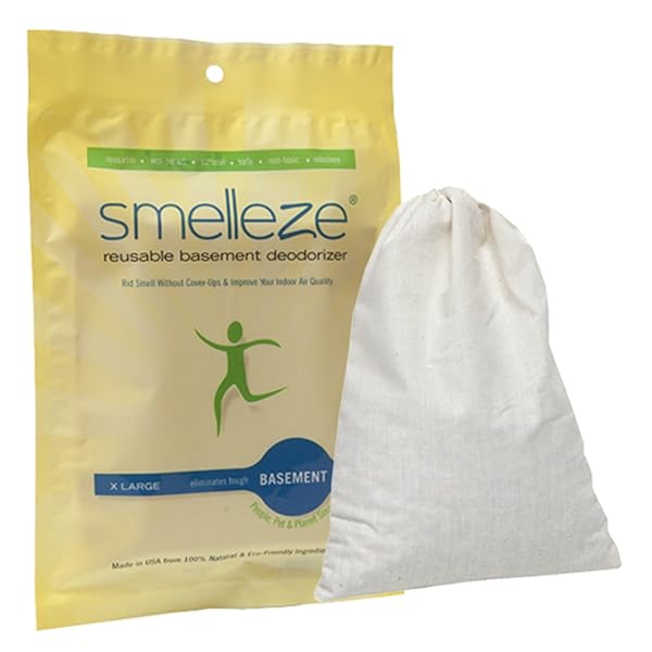 SMELLEZE SMELLEZE Reusable Basement Odor Removal Deodorizer Pouch Eliminates Unpleasant Smells in 150 Sq Ft Without Fragrance
