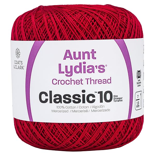 Red Heart Coats Crochet Red Heart Classic Thread 10 Cardinal - Perfect for Your Next Crochet Project!