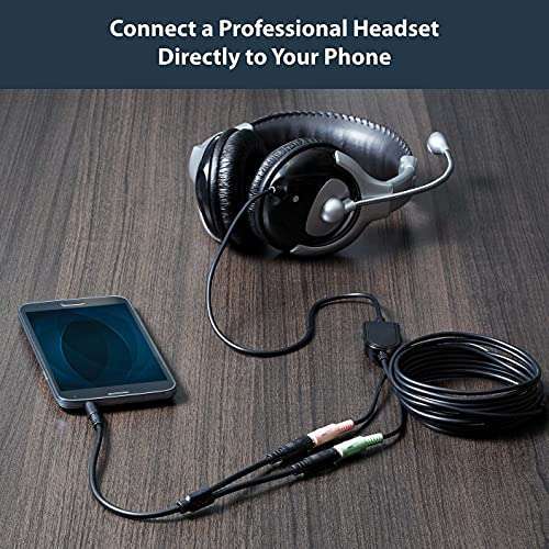 StarTech.com StarTech 3.5mm Headset Adapter - Microphone & Headphone Splitter Y Cable for Laptop/PC (MUYHSMFF) - Black - View 3 of 10