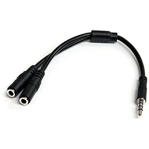 StarTech.com StarTech 3.5mm Headset Adapter - Microphone & Headphone Splitter Y Cable for Laptop/PC (MUYHSMFF) - Black - View 2 of 10