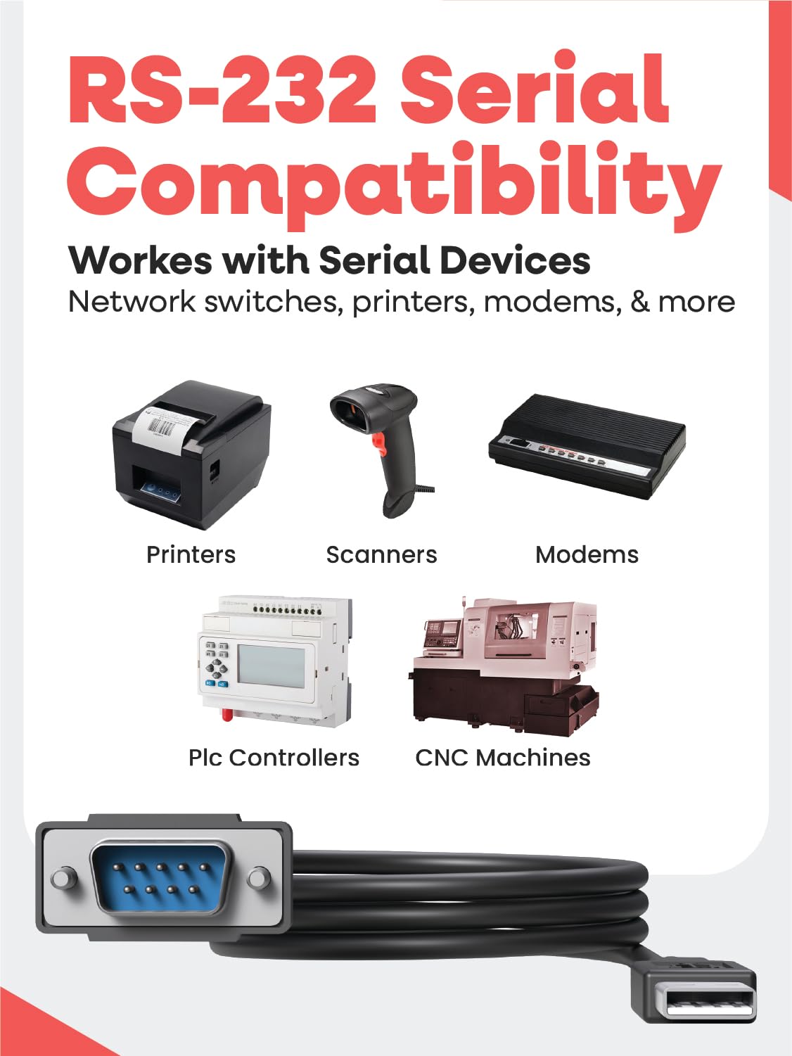 GearMo 36inch FTDI USB to Serial Cable for Mac PC Linux with Windows Certified Drivers - View 4 of 6