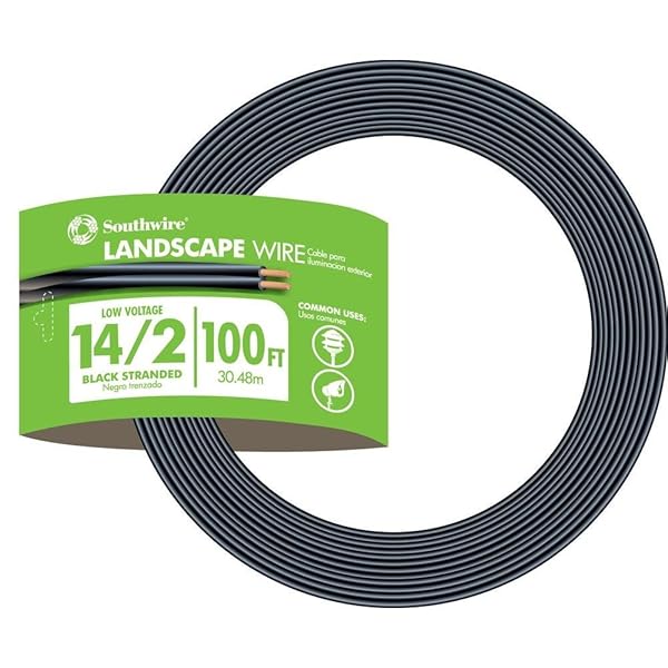 Southwire Woods Southwire 55213243 14/2 Low Voltage Outdoor Landscape Lighting Cable 100 Feet for Reliable Outdoor Lighting Solutions
