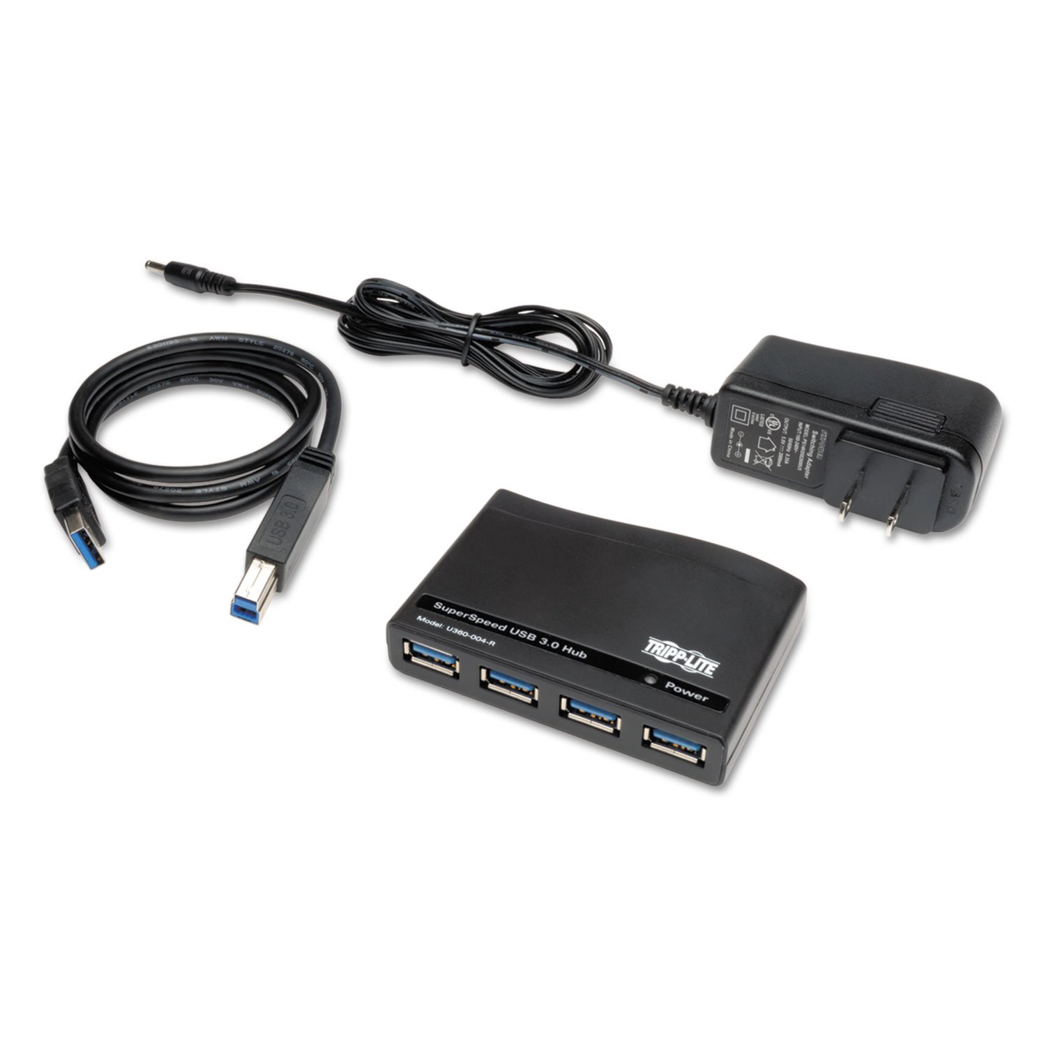 TRIPP LITE Tripp Lite 4 Port USB A 3.0 SuperSpeed Hub with 5 Gbps Transfer Speed in Black - View 3 of 3