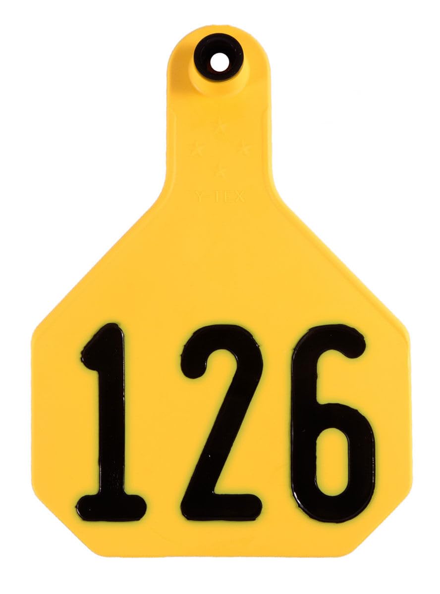 YTEX Y-TEX CORPORATION Large Yellow Tag Pack of 25 for Livestock and Farm Use