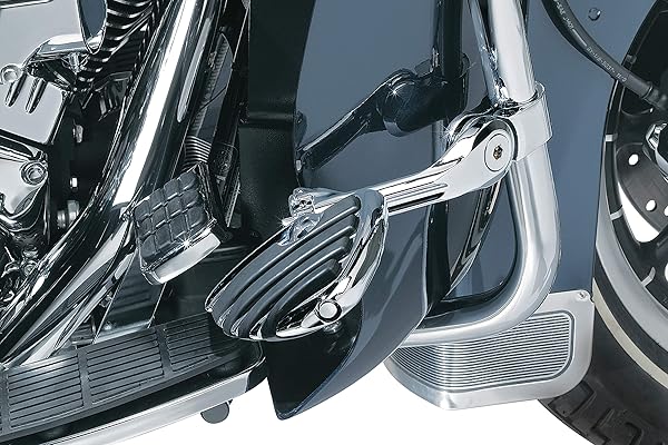 "Upgrade Your Ride: Kuryakyn 4528 Cruise Peg Mounts with ISO Wings for 1-1/4" Engine Guards - Chrome Finish"