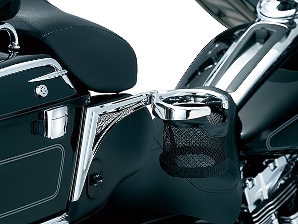 Kuryakyn Shop Kuryakyn 1482 Chrome Cup Holder for 1998-2013 Harley-Davidson Motorcycles - Right Side Passenger Drink Accessory - View 3 of 3