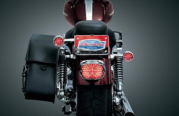 Kuryakyn Upgrade Your Ride: Kuryakyn 3155 Chrome & Black Rear Fender License Plate Turn Signal Relocator Kit - View 5 of 6